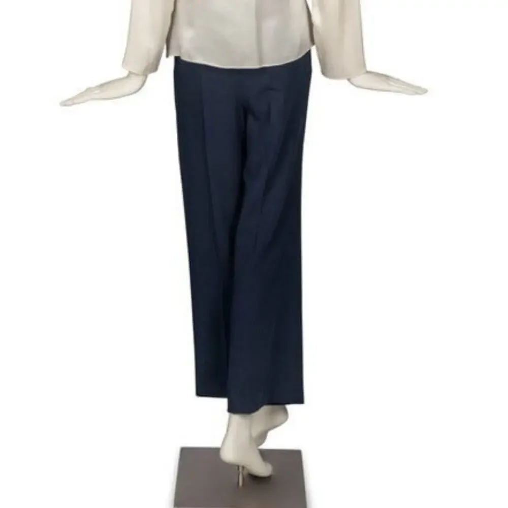 VTG CHANEL 1994 Wide Leg Wool Pants US 8 FR40 Karl Lagerfeld Silk Lined Trousers